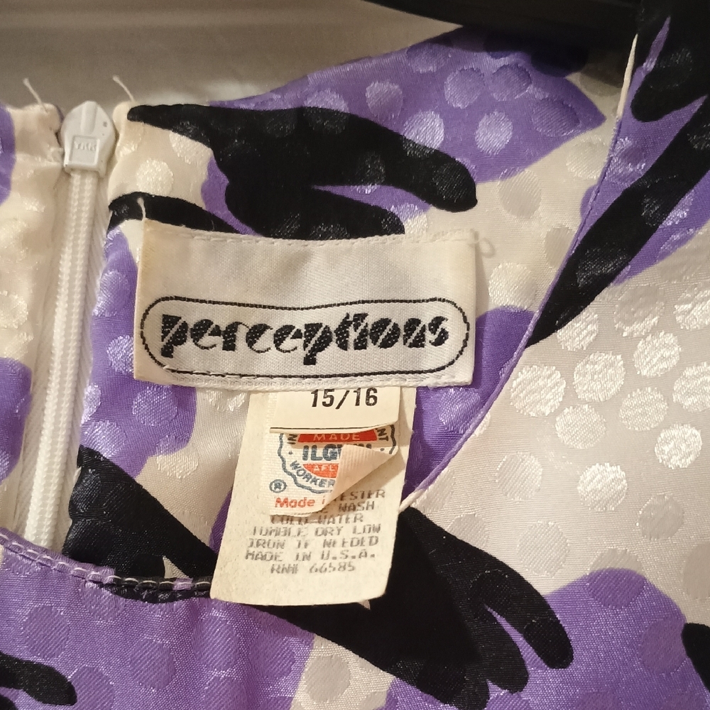 Perceptions Purple And Black Patterned Midi Dress - image 2